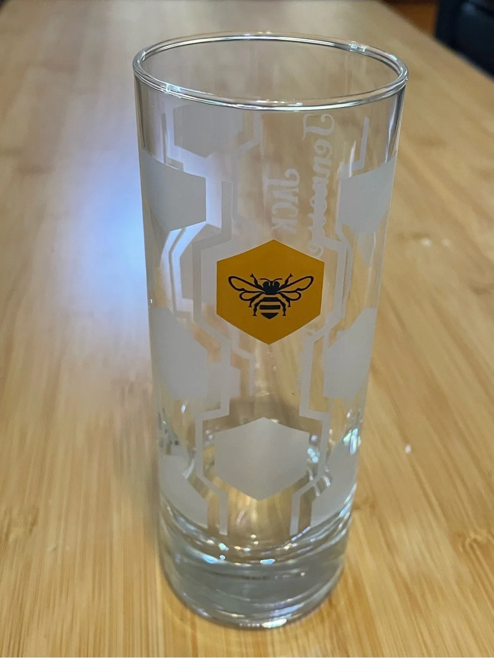 Set of 2 Jack Daniel’s highball glasses, with a honeycomb design